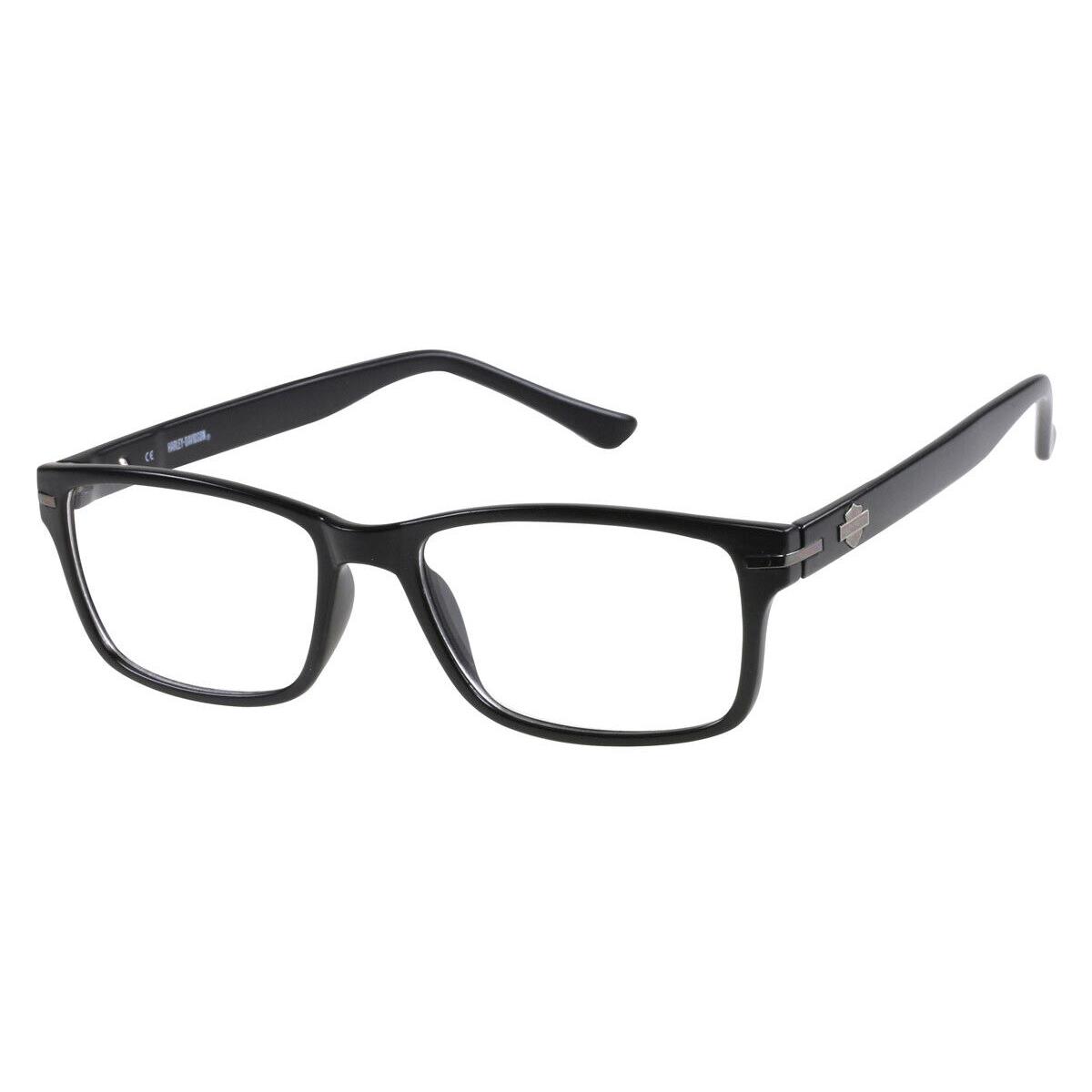 Harley Davidson HD0496 Eyeglasses Men Black Rectangle 57mm