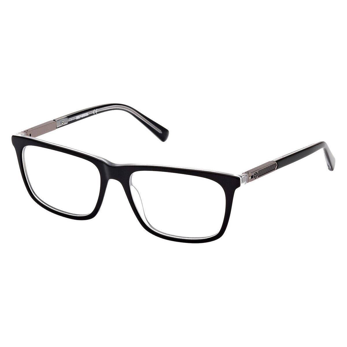 Harley Davidson HD0975 Eyeglasses Men Black/crystal Square 57