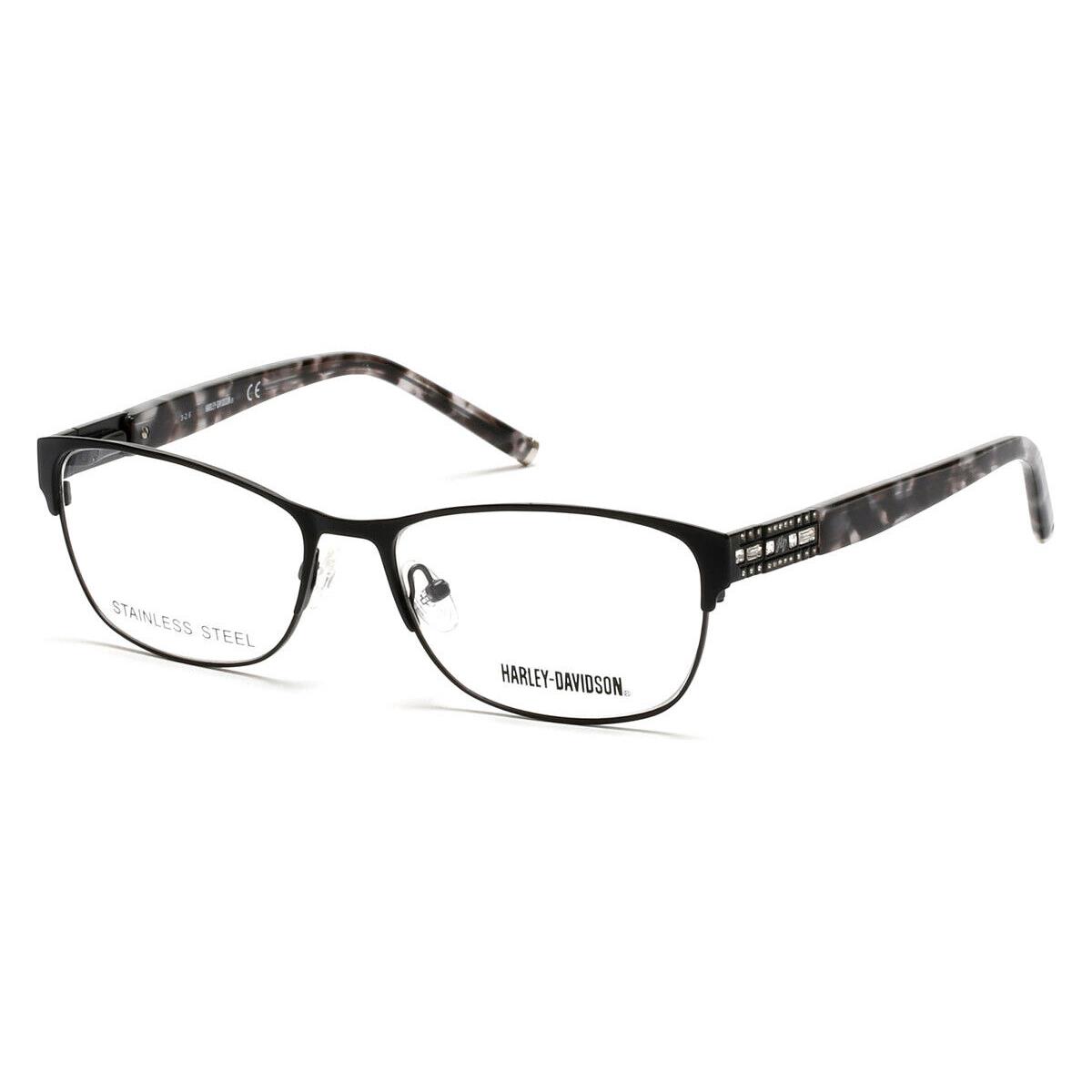 Harley Davidson HD0540 Eyeglasses Women Matte Black Round 54