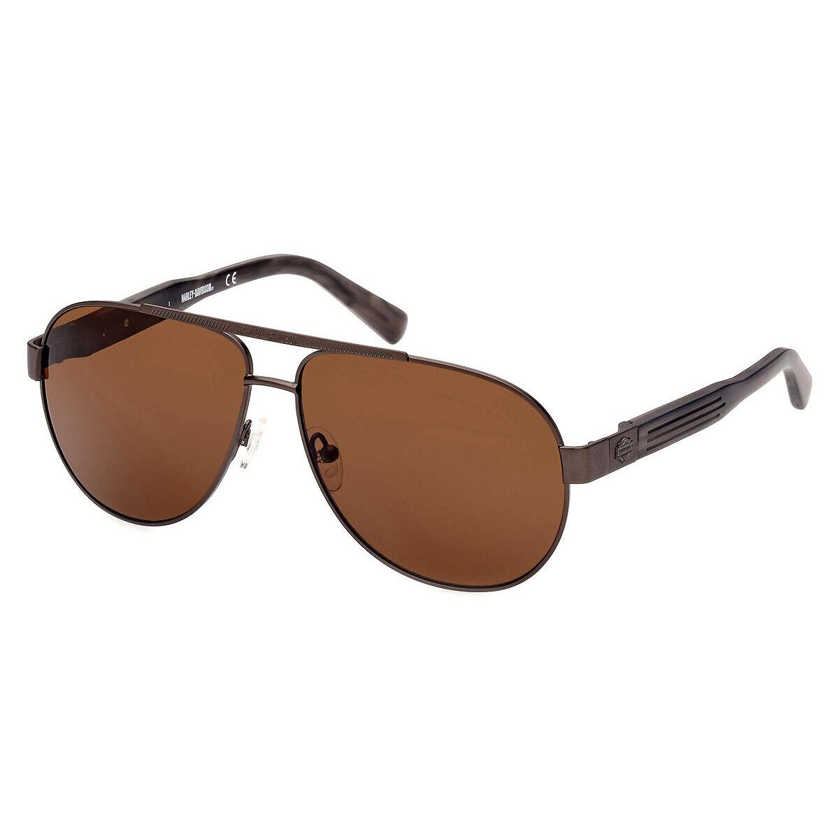 Harley Davidson HD0971X Sunglasses Matte Gunmetal Brown 61