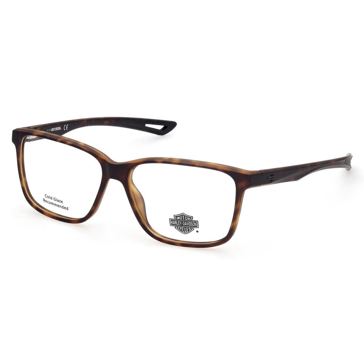 Harley Davidson HD0879 Eyeglasses Men Dark Havana Square 56mm