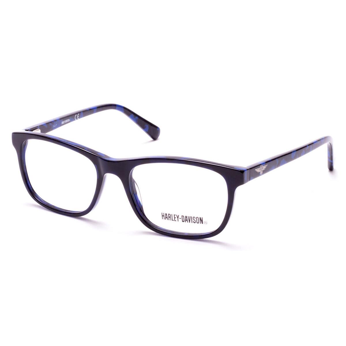 Harley Davidson HD0135T Eyeglasses Shiny Blue Geometric 49mm