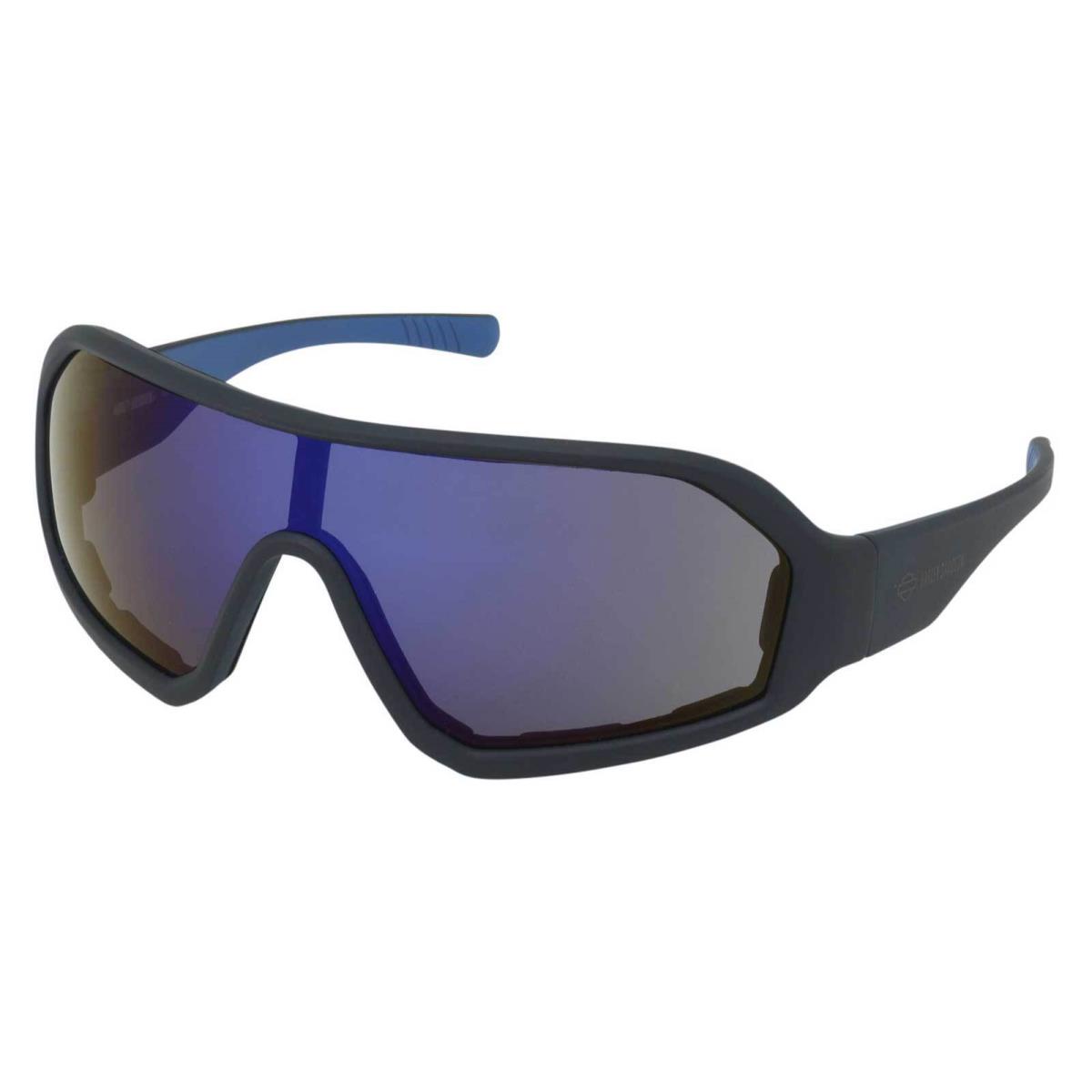 Harley-davidson Men`s Blistering Fixed Foam Sport Sunglasses Blue Mirror Lens