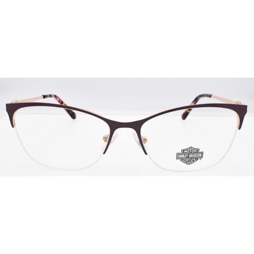 Harley Davidson HD0561 070 Women`s Glasses Half-rim 54-16-140 Bordeaux Dark Red