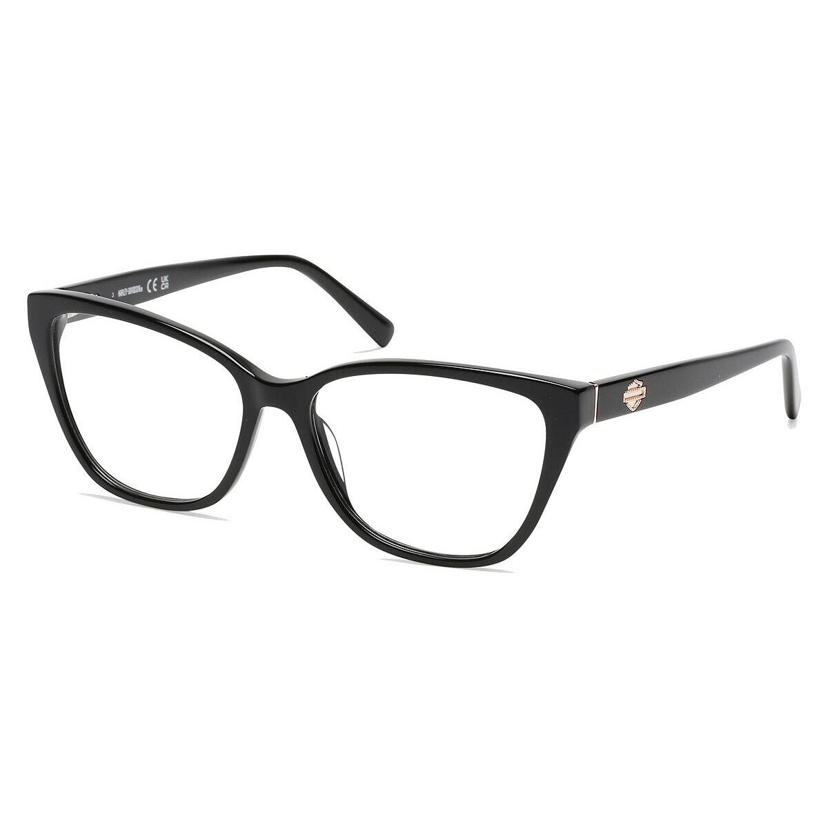 Harley Davidson HD0573 Eyeglasses Women Shiny Black 54mm