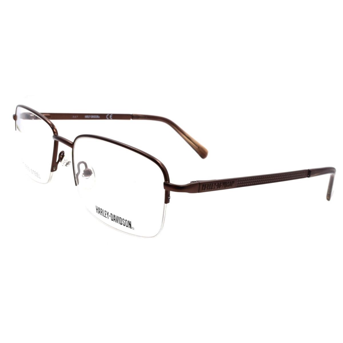 Harley Davidson HD0764 049 Men`s Glasses Half-rim 54-17-140 Matte Dark Brown