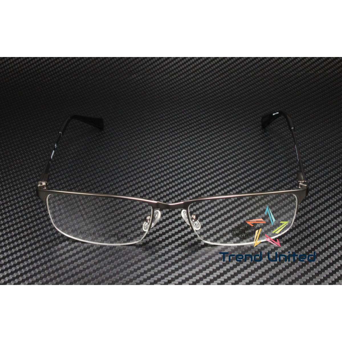 Harley-davidson HD0759 009 Matte Gunmetal Clear Lens Metal 56mm Men`s Eyeglasses