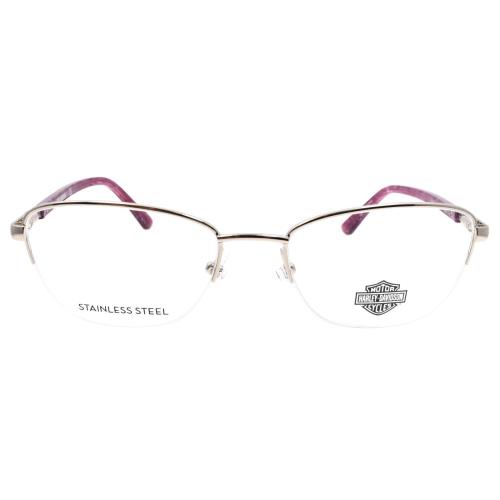 Harley Davidson HD0550 010 Women`s Glasses Half-rim 53-18-140 Light Nickelt