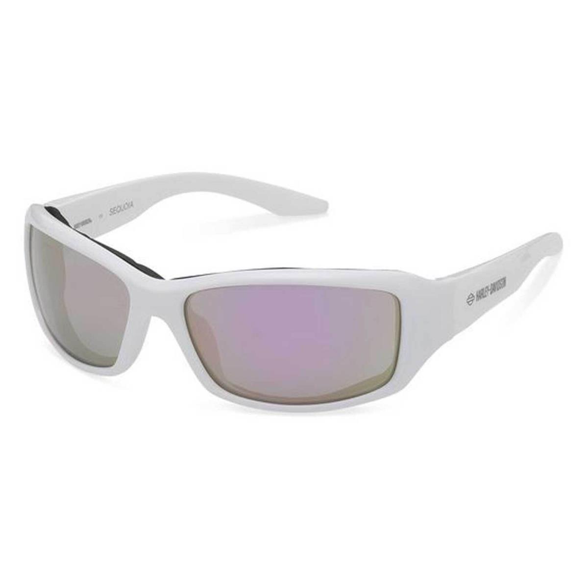 Harley-davidson Women`s Sequoia Rectangular Sunglasses Shiny White Frames