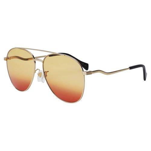 Gucci GG0969S-004 Womens Pilot Sunglass Gold Black/yellow Orange Gradient 59mm