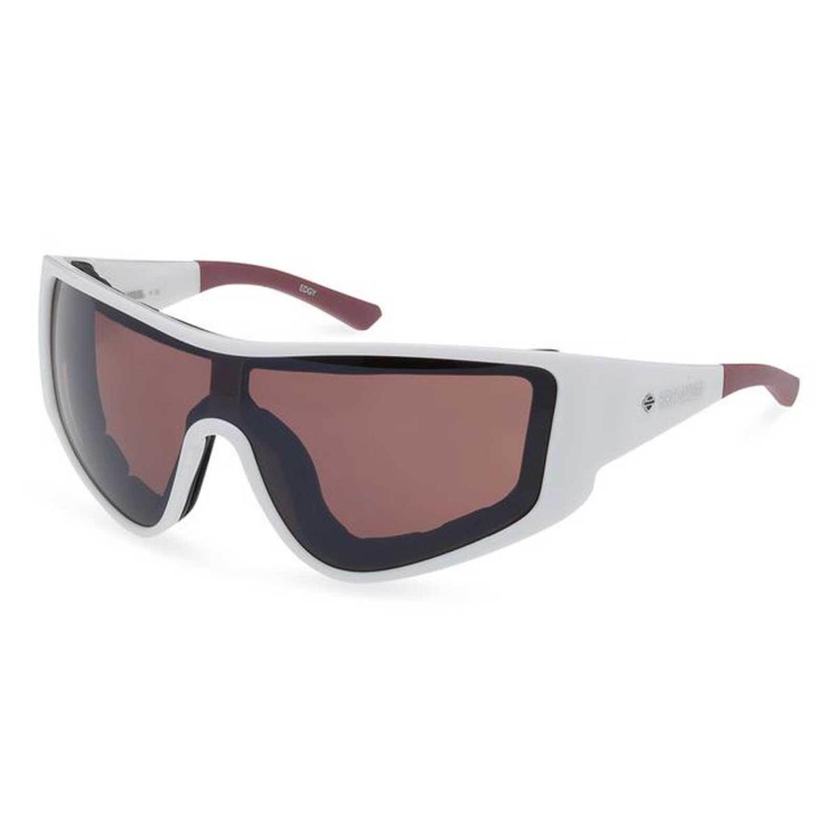 Harley-davidson Men`s Edgy Shield Sunglasses Shiny White Plastic Frames