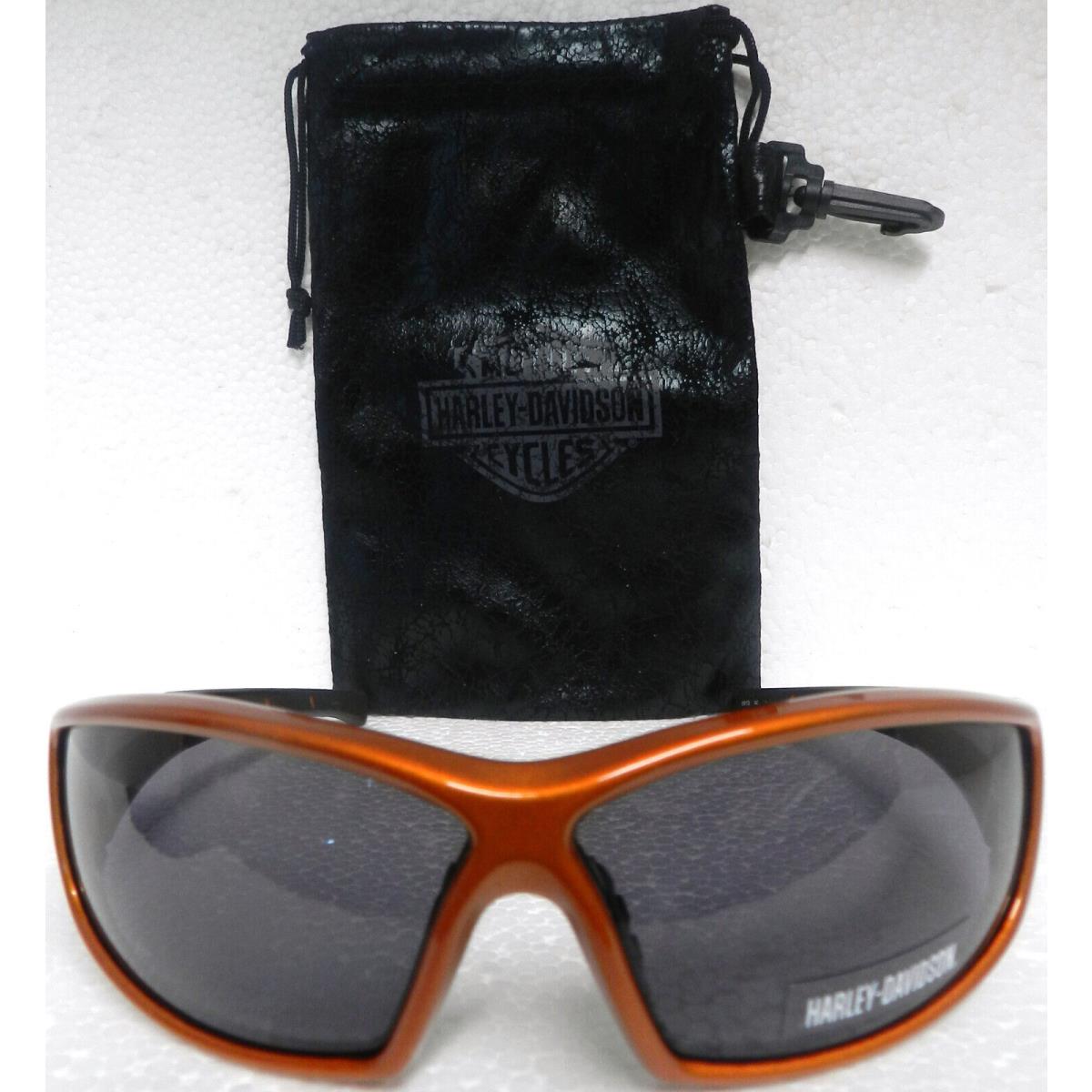 Harley Davidson Mens Sunglasses Orange Black Frames Model HDS5018 W/case