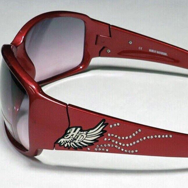 Harley Davidson HDS8001 RD 50 Women s Wings Bling Pearl Red Frame Sunglasses