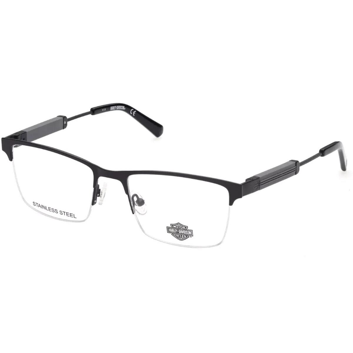 Harley Davidson HD9013 002 Rectangle Matte Black Eyeglasses