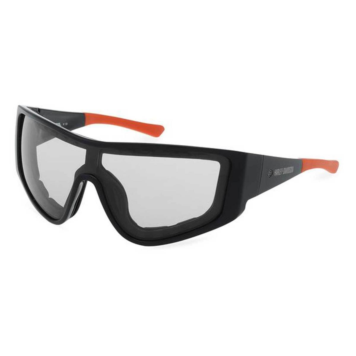 Harley-davidson Mens Edgy Shield Photochromic Sunglasses Black Orange Frames