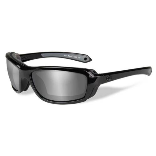 Harley-davidson Men`s Rage Sunglasses Silver Flash Lens / Black Frame HDRGE02