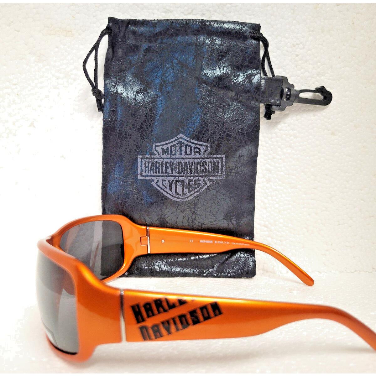 Vintage Harley Davidson Mens Sunglasses Orange Black Model Hdx 809 Case