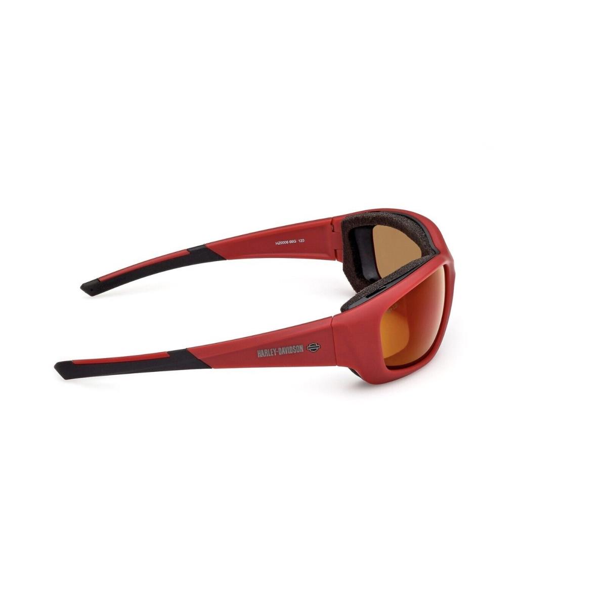 Harley Davidson HZ0006 66G Matte Red Plastic Sunglasses Wrap Frame 120