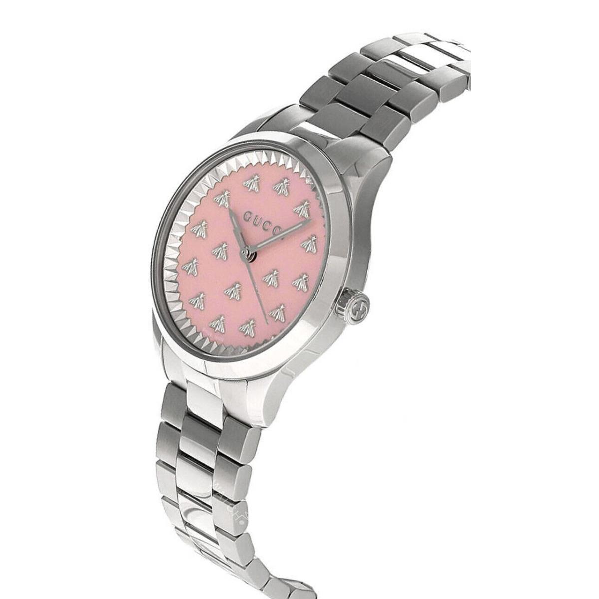 Gucci G-timeless 32MM Quartz SS Pink Dial Women`s Watch YA1265033