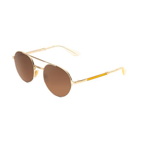 Gucci GG0984S-002 Unisex Pilot Designer Sunglasses in Gold Yellow/brown 53mm - Frame: Multicolor, Lens: Multicolor