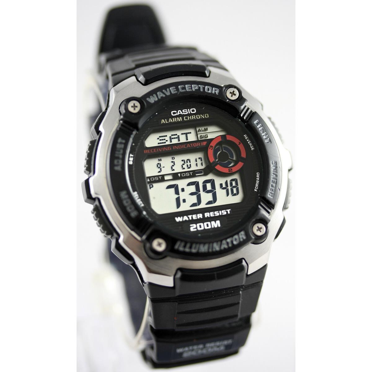 Casio WV-200A-1A Mens Waveceptor Watch Digital Black Atomic Sports