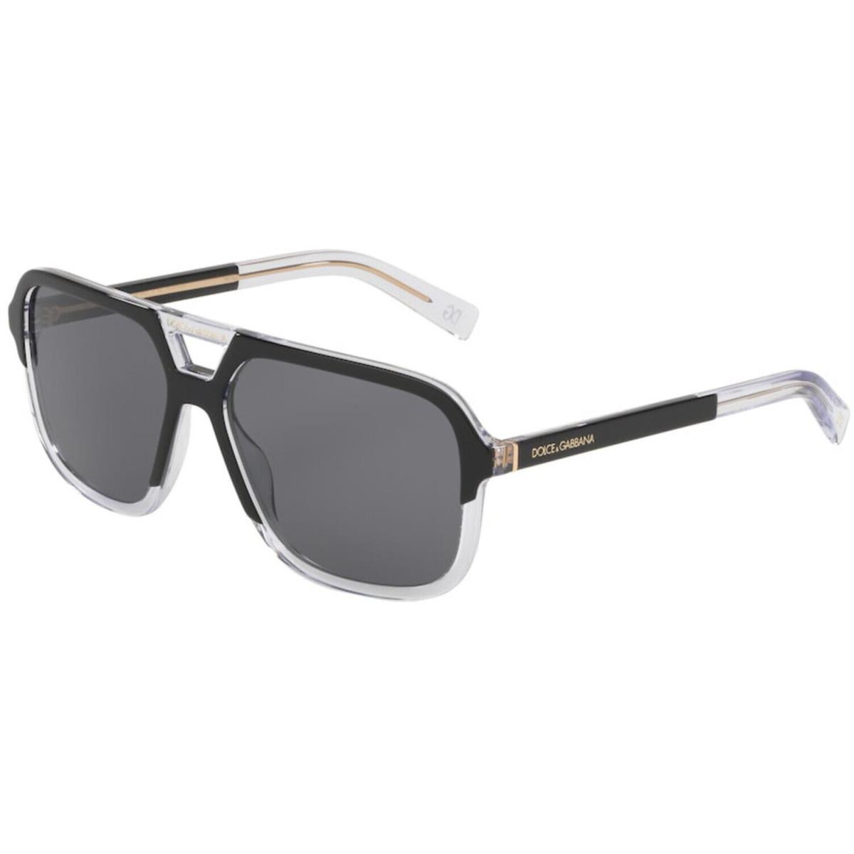 Dolce Gabbana DG 4354 Top Black on Crystal 501/81 Sunglasses