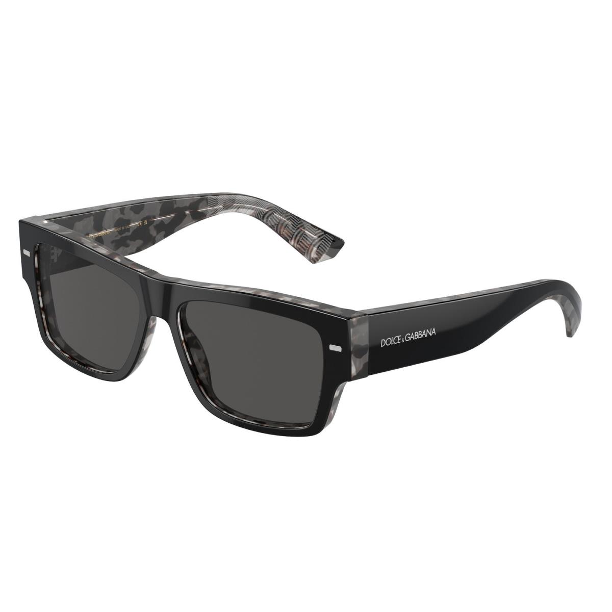 Dolce Gabbana DG4451 340387 Black On Grey Havana Dark Grey 55mm Men Sunglasses