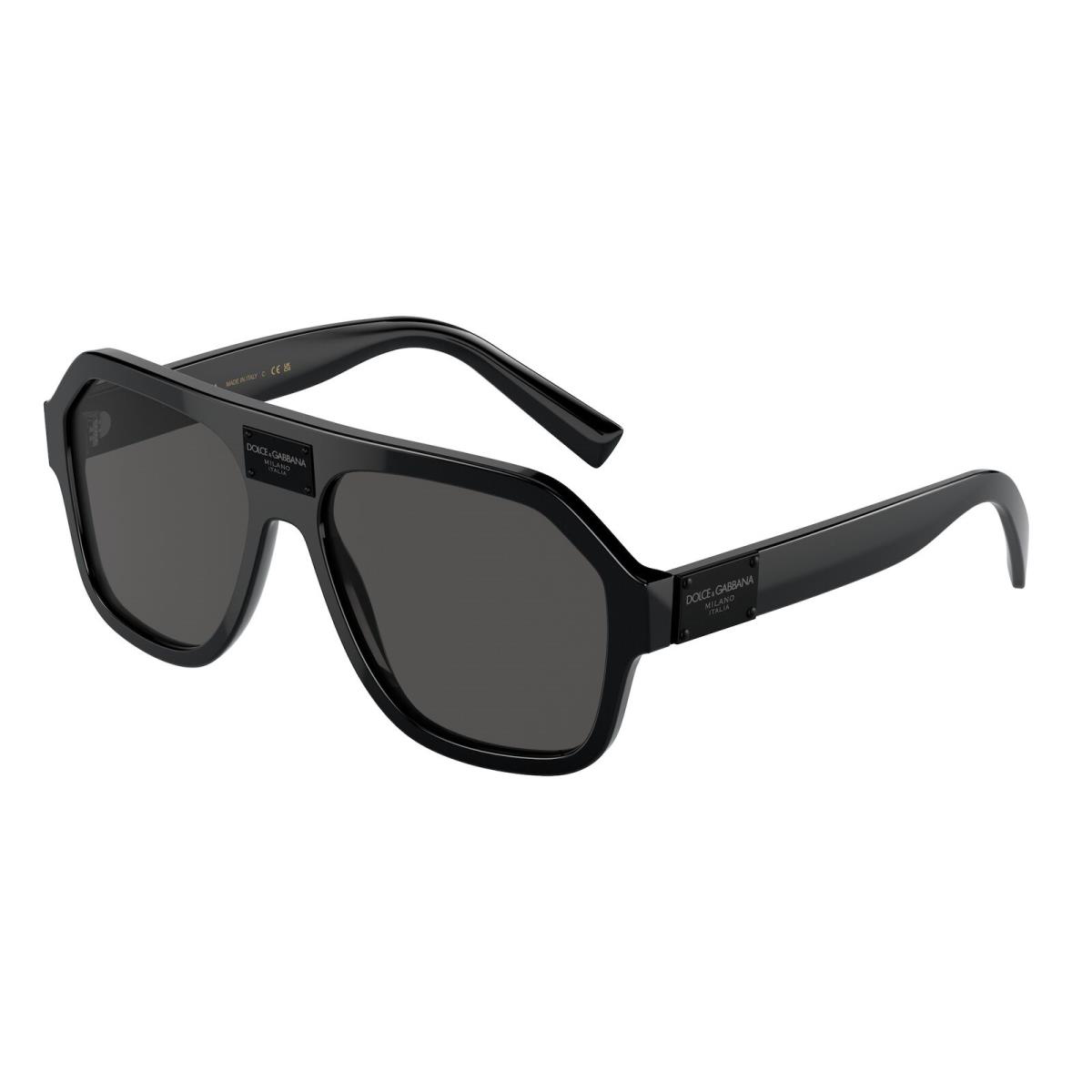 Dolce Gabbana DG4433 501 87 Black Dark Grey 58 mm Men`s Sunglasses