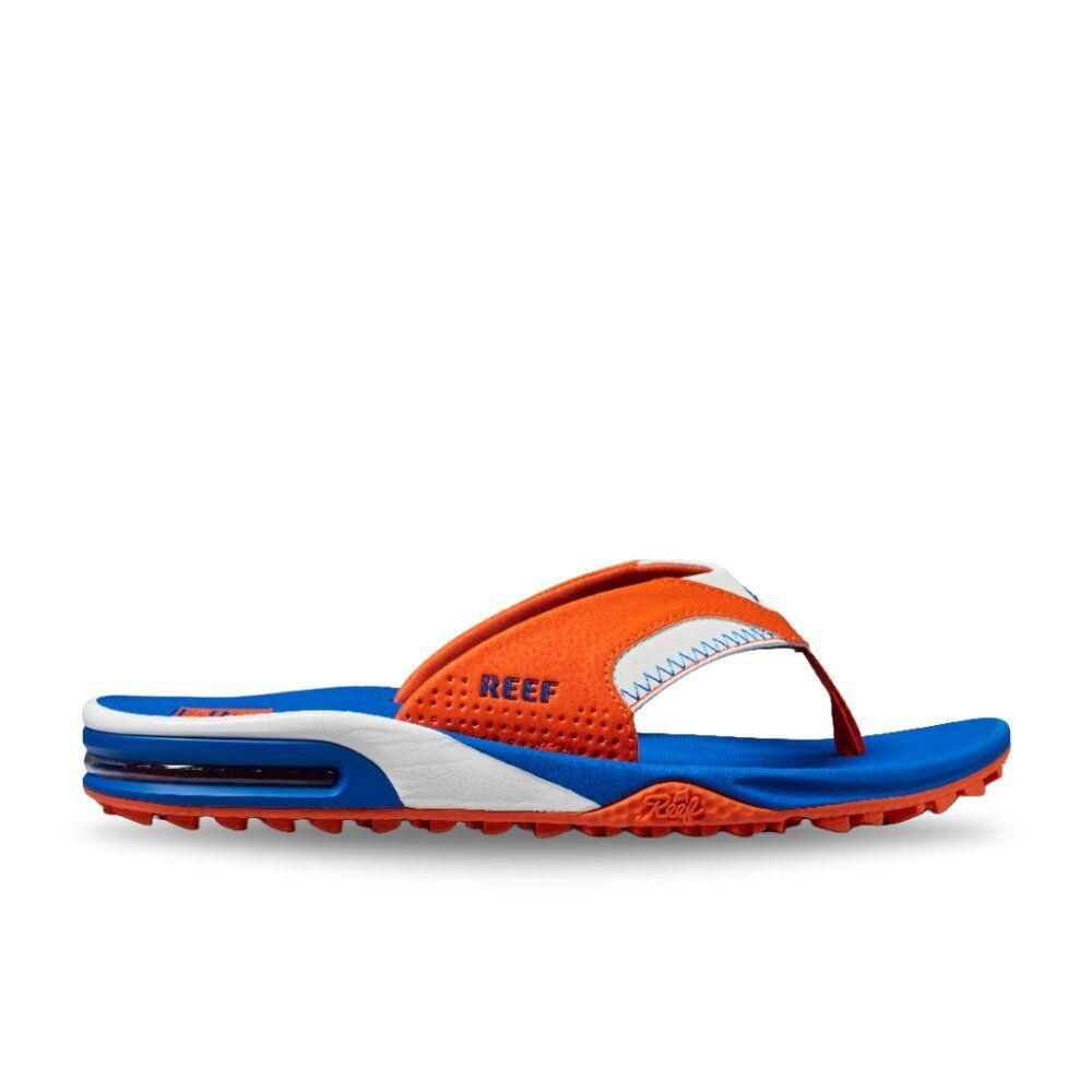 Reef Men`s Fanning Pregame Flip Flop Sandal - Orange/blue - Orange/Blue