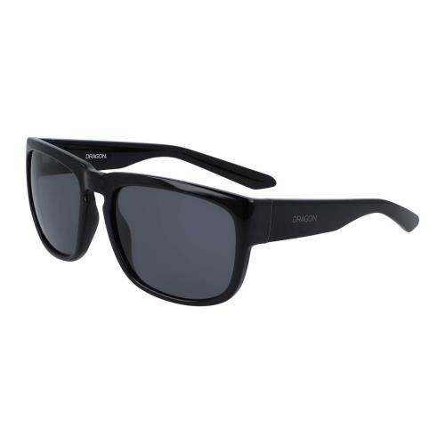 Dragon Alliance RUNE-001 Unisex Square Designer Sunglasses Black/dark Grey 58 mm