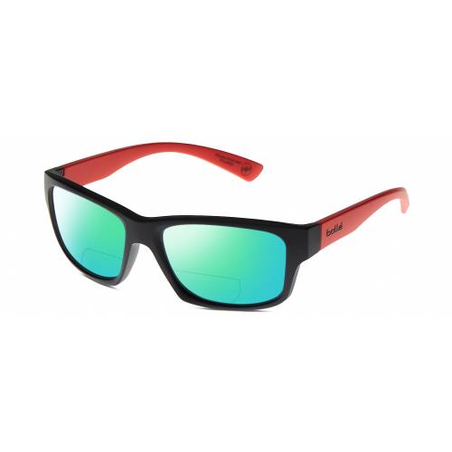 Bolle Holman Unisex Polarized Bifocal Sunglasses Black Red Orange 58mm 41 Option Green Mirror