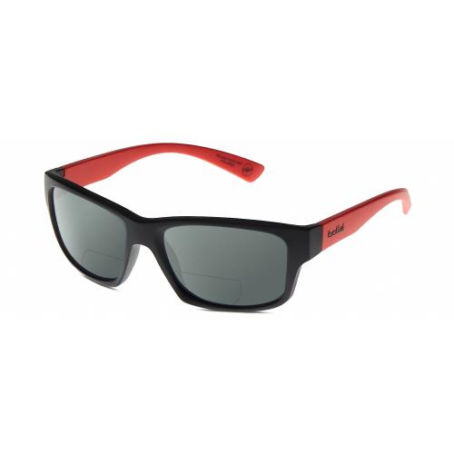 Bolle Holman Unisex Polarized Bifocal Sunglasses Black Red Orange 58mm 41 Option Grey