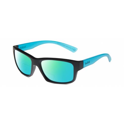 Bolle Holman Unisex Polarized Bifocal Sunglasses Black Blue Crystal 58mm 41 Opt Green Mirror