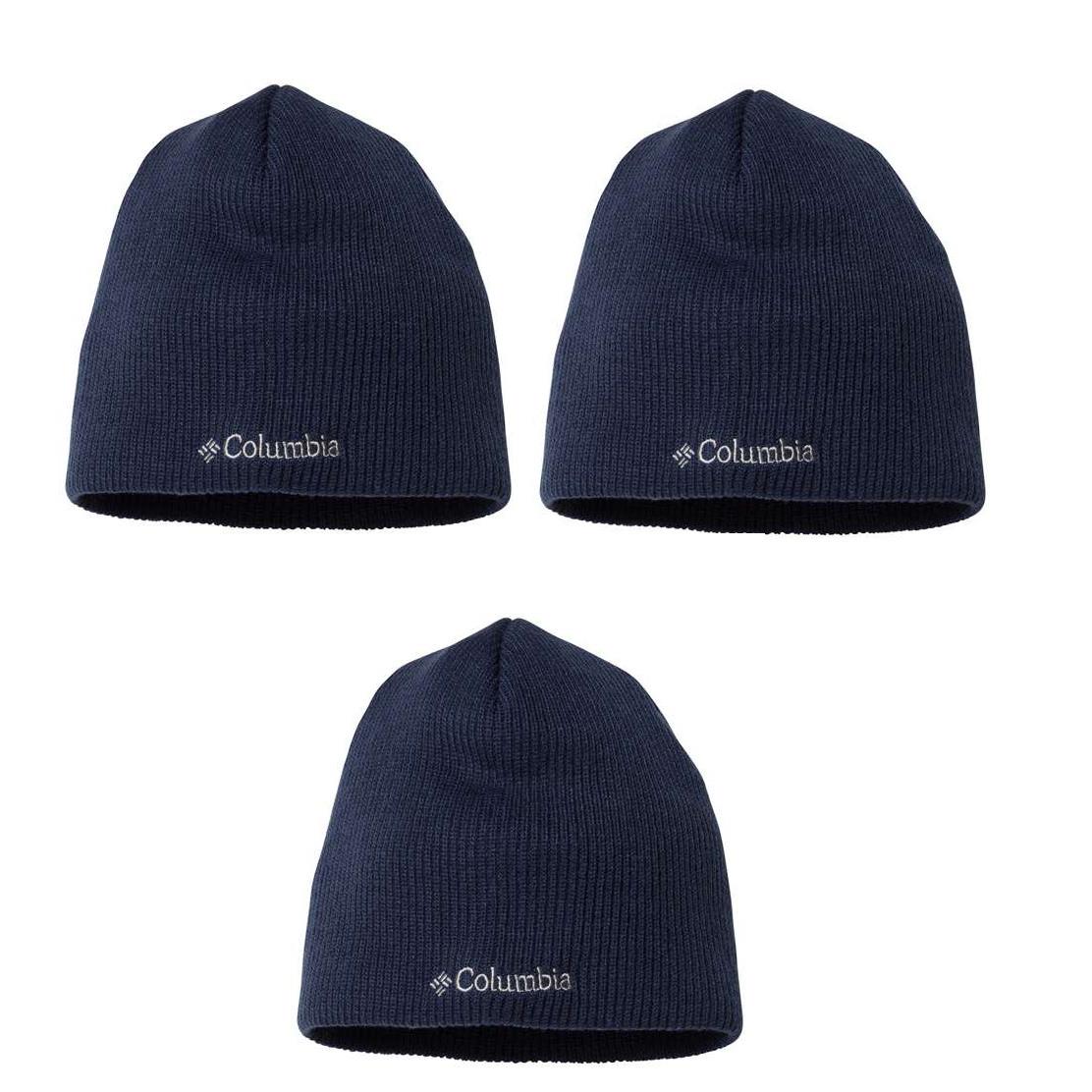 3 Pack Columbia Whirlibird Watch Cap Knit Beanie Hat Lot of 3 Hats 3 Collegiate Navy