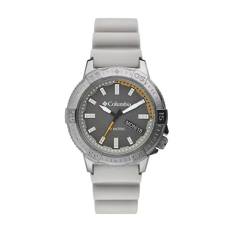 Columbia CSC03-004 Men`s Quartz Watch 42mm Case Light Gray Silicone Strap