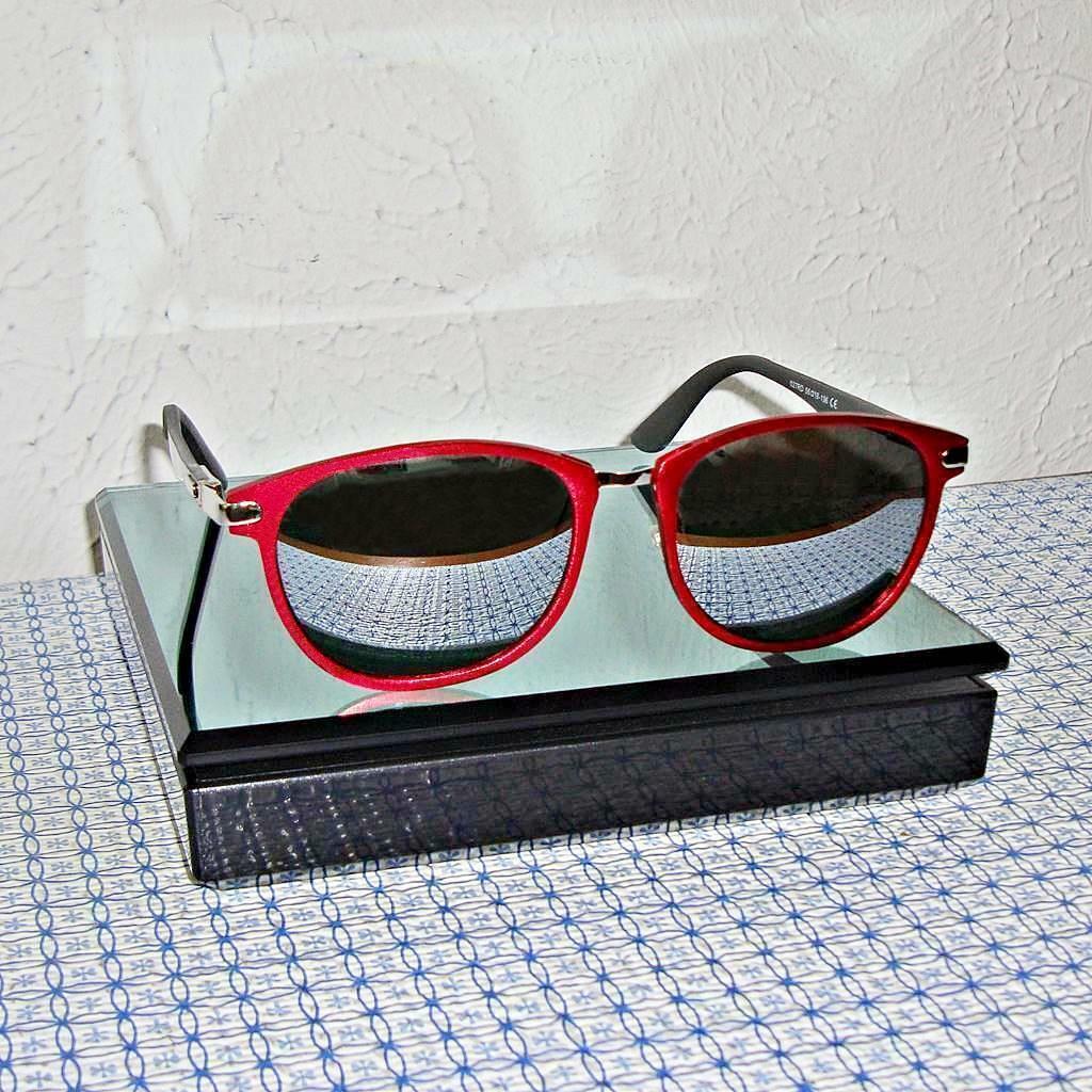 Breed Cetus 027RD Aluminum Carbon Fiber Red Frame Silver Lens Sunglasses