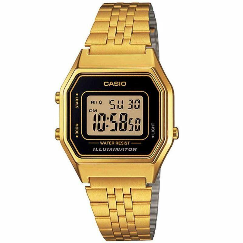 Casio Women Standard Digital Gold Stainless Steel Band Watch LA680WGA-1D