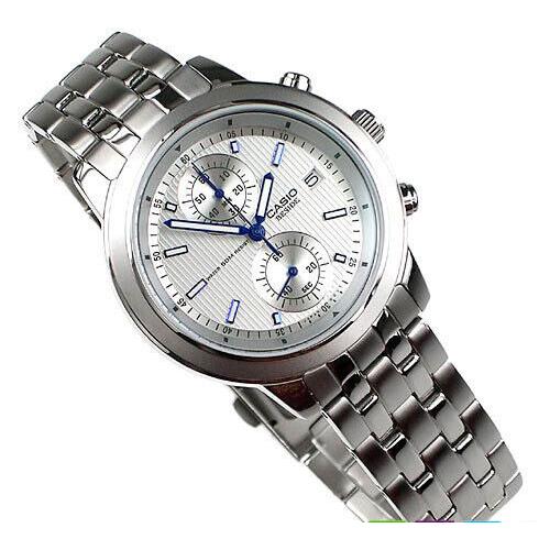 Casio Beside BEM500D-7A Men`s Silver Chronograph Date Display Watch