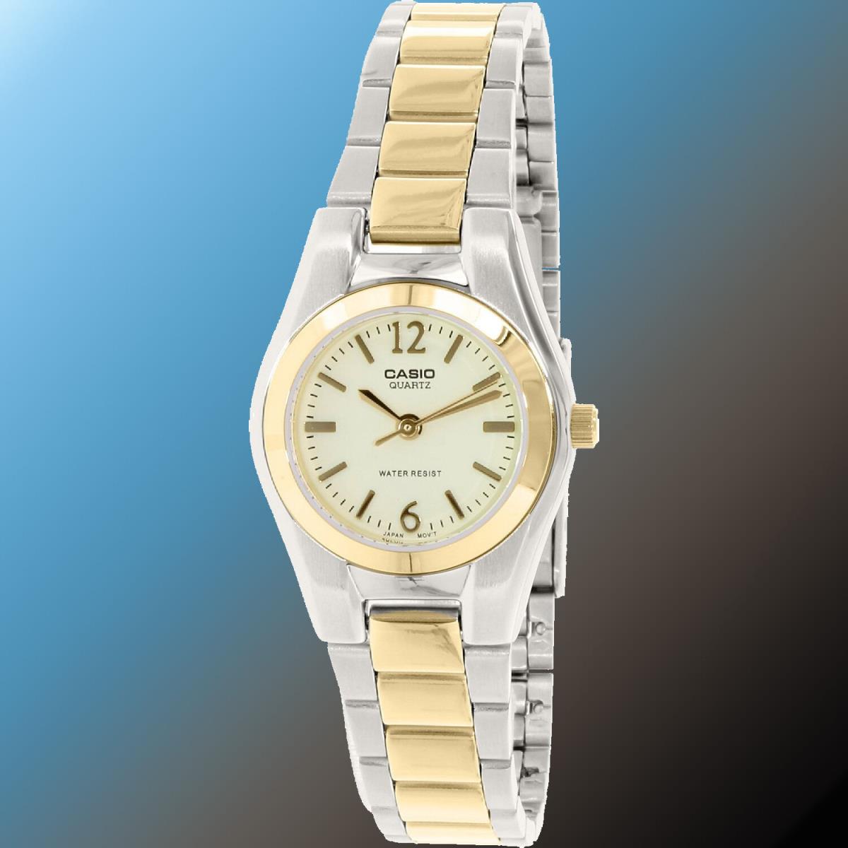 Casio Ladies Silver Gold Stainless Steel Quartz Dress Watch LTP-1253SG-9AD