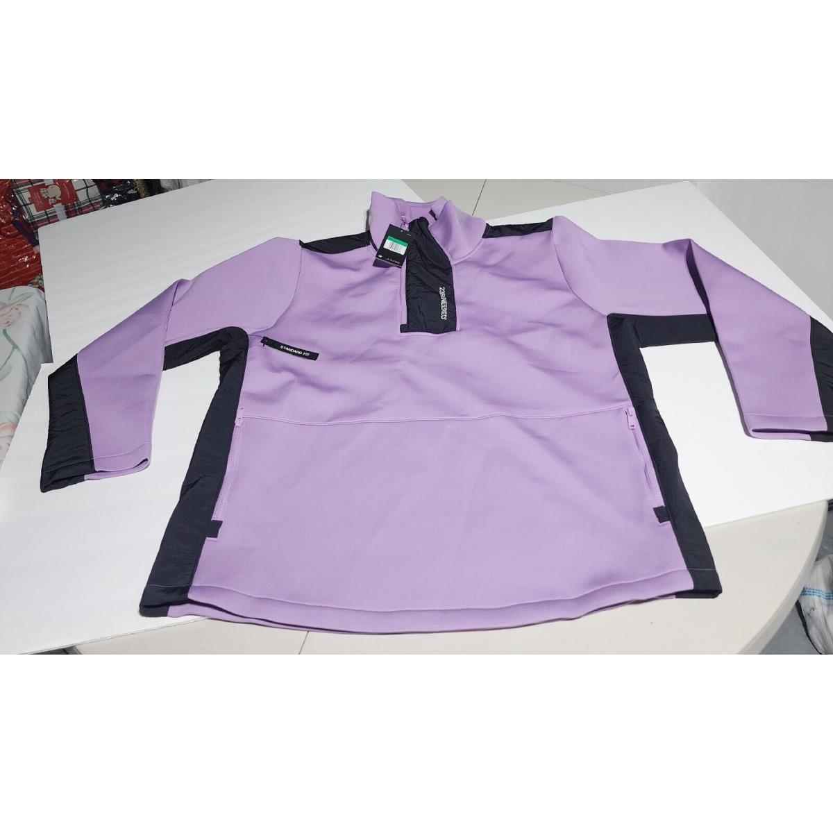 Nike Jordan 23 Engineered Fleece Jumpman Mock 1/4 Zip Size XL Purple Black