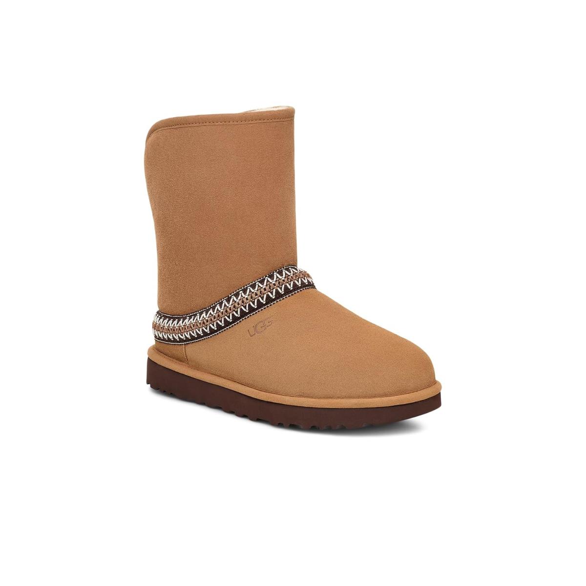 Woman`s Boots Ugg Classic Short Cresent Chestnut