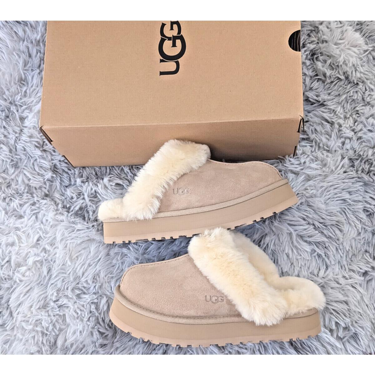 Women`s Ugg Brand Disquette Platform Slippers Shoes Sand 1122550