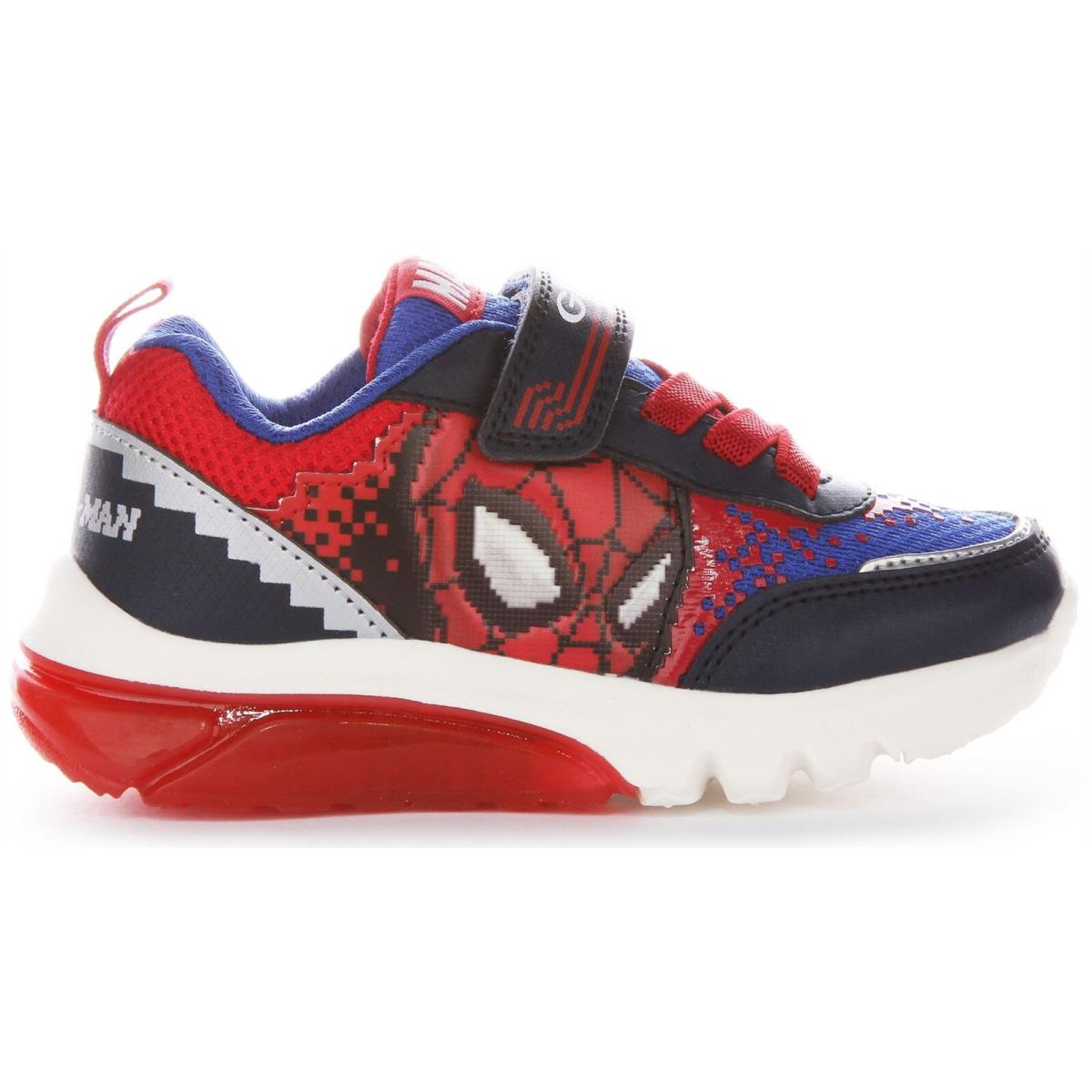 Geox J Ciberdrone F Boys Shoes In Navy Red Size US 5 - 13