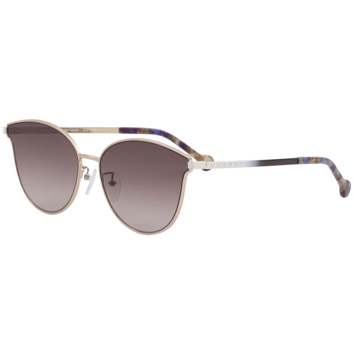 CH Carolina Herrera SHE104 SHE/104 0A39 Gold/cream Square Sunglasses 59mm - Frame: Gold, Lens: Brown