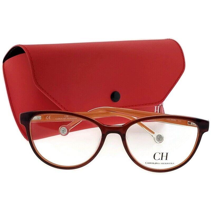 Carolina Herrera VHE724-5306MM Red Orange Eyeglasses