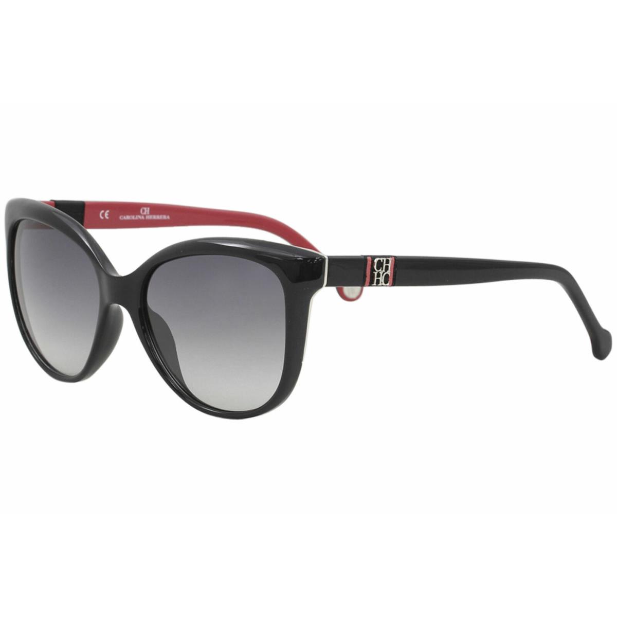 Carolina Herrera Sunglasses She 697 0z42 Shiny Black 53MM