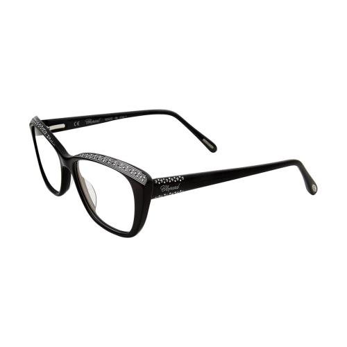 Chopard VCH229S Cat Eye Reading Glasses Black Silver Gemstone Accents White 54mm