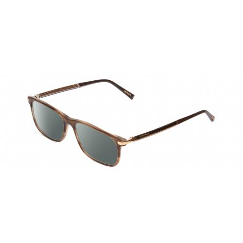 Chopard Carbon Fiber Wood VCH249 Unisex Polarized Sunglasses in Brown/gold 55 mm Smoke Grey Polar