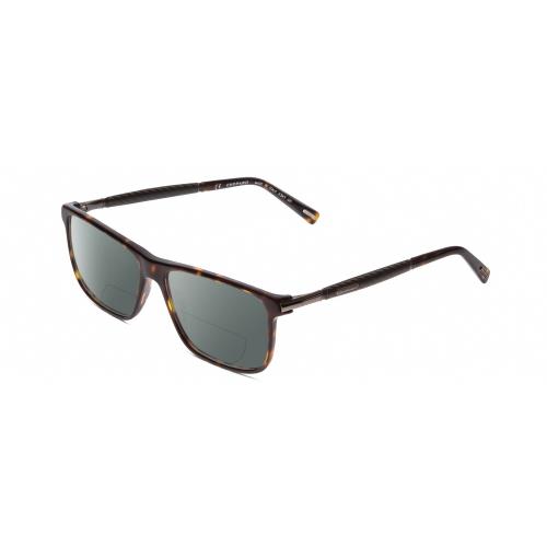 Chopard Carbon Fiber VCH240 Men Polarized Bifocal Sunglasses Brown Tortoise 55mm Grey