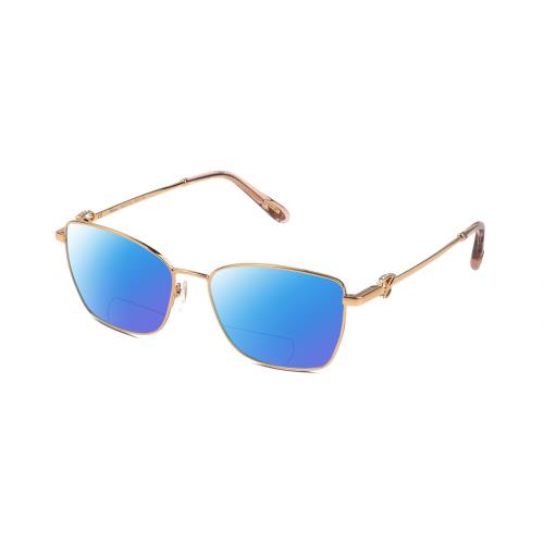 Chopard VCHF50S Cat Eye Polarized Bifocal Sunglasses 24KT Rose Gold Plated 55 mm